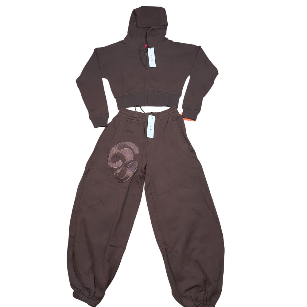 Kai Collective Espresso Matching Set Hoodie Parachute Sweatpants Medium NWT - Picture 11 of 16